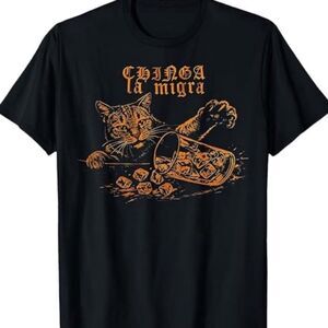 PROTEST Black “Chinga La Migra” Human Rights Cat Tee Shirt